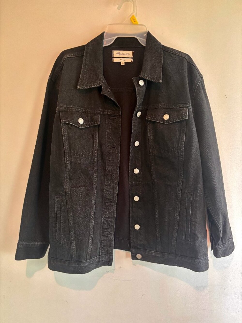 Madewell oversized black lunar wash denim jacket size L